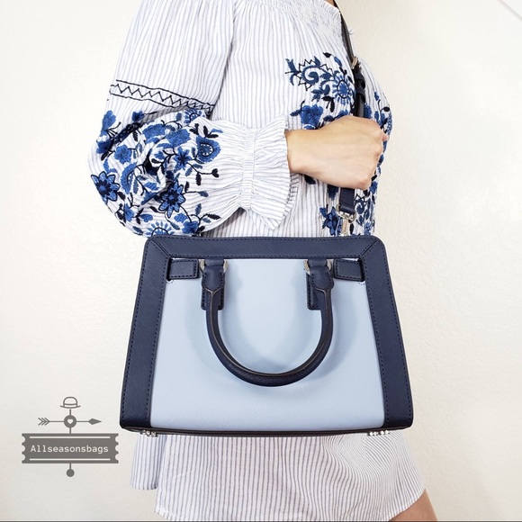 NWT Michael Kors Dillon Small Satchel Pale Blue - Picture 6 of 8